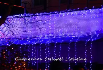 NAUJAS!Kalėdų apšvietimo vestuvių šventės dekoracija kieme dekoro 4*4m blue star LED lempos, užuolaidų H198