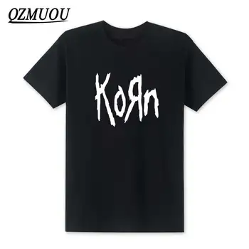Naujas Mados 2018 Korn Metalo, Roko grupė Logotipo Grafinis Marškinėliai Hip-Hop Mens t marškinėliai Medvilnės O Kaklas Trumpas Rankovės Marškinėliai XS-XXL