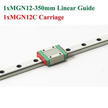 Naujas MGN12 12mm Linijinis Geležinkelių Vadovas Skaidrių MGN12 Ilgis 350mm Geležinkelių MGN12C Vežimo Cnc Dalys