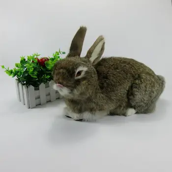Naujas modeliavimo didelis rabbit žaislas puikus, ruda triušis modelis dovana 33x22x16cm
