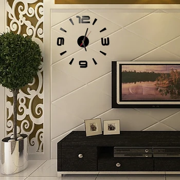 Naujas pardavimui, namų dekoro 3d Akrilo veidrodis lipdukai laikrodžiai Kvarco Adata kambarį 