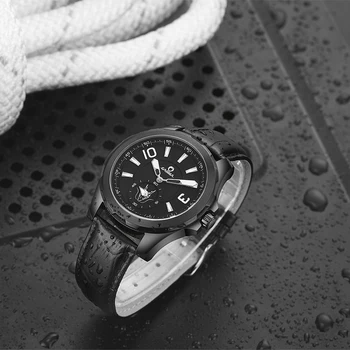Naujo Prabangaus prekės ženklo laikrodžiai vyrams sport vyriški žiūrėti mados atsitiktinis sporto kvarco žiūrėti Odinis dirželis riešo laikrodžiai CASIMA# 8312