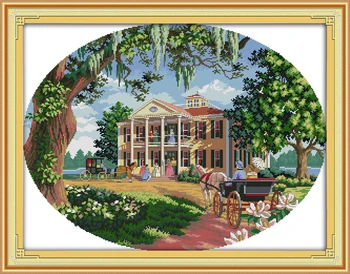 Naujojo Pietų turto dekoracijos namų dekoras drobė Kryželiu rinkiniai DMC 14ct balta 11ct spausdinti siuvinėjimas 