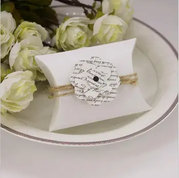 Naujos gėlės žiedlapis saldainių dėžutė balto spausdinimo pagalvės formos langelį Europos vestuvių naudai dovanų dėžutėje 50 vnt./daug