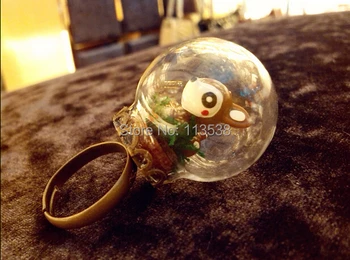 Nemokama Laivas! 10sets/daug 30*20mm stiklo gaublys su antikvariniai bronzos nėrinių žiedas nustatymas išvados, stiklo burbulas 