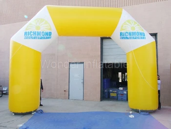 Nemokama logo balta geltona bold lauko pripučiamos reklamos arch įvažiavimo vartai