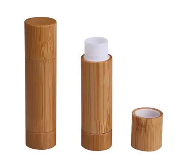 Nemokamas pristatymas 10/30/50/100vnt / daug 5ml mados aukštos kokybės 5ml bambuko vamzdžiai lūpų, 5ml bambuko vaškas vamzdžiai