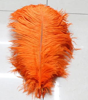 Nemokamas pristatymas 100 VNT gražių natūralių apelsinų stručių plunksnos, 30-35cm / 12 iki 14 cm