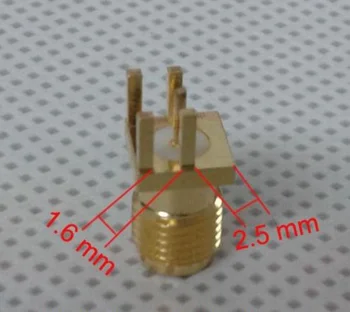 Nemokamas Pristatymas 100vnt SMA-KE Aukso SMA female jack lydmetalis PCB įrašą krašto mount adapteris, RF jungtis ( Pin tarpai 1.6 mm )