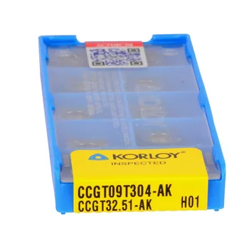 Nemokamas pristatymas 10vnt/box CCGT09T304-AK volframo karbido tekinimo įdėklai CCGT09T304 cnc tekinimo staklių pjovimo metalo tekinimo įrankiai, KCDT