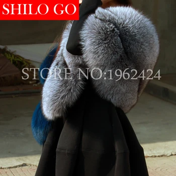 Nemokamas pristatymas 2016 mados nauji žieminiai moteriški aukštos kokybės, prabangos, peacock blue super natūralaus lapės kailio, kailių apykaklės skara