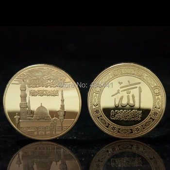 Nemokamas pristatymas ,5vnt/daug,Saudo Arabija Orientyrą Kelionės Turizmo Dovaną Dievas Aukso Padengtą Monetos,Saudo Arabija Auksą, Padengtą Monetos