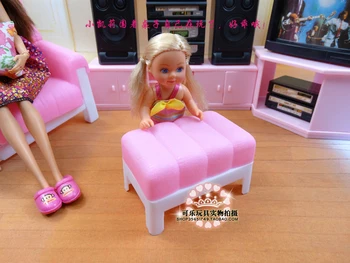 Nemokamas Pristatymas Baldų komplektas kambarį TELEVIZORIAUS garso sofa Mergina gimtadienio dovana Žaisti žaislai, lėlės Baldai barbie lėlės
