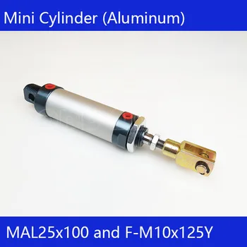 Nemokamas pristatymas barelį 25mm Pagimdė 100mm Eiga MAL25x100 Aliuminio lydinio mini cilindrų Pneumatinės Cilindrų MAL25-100
