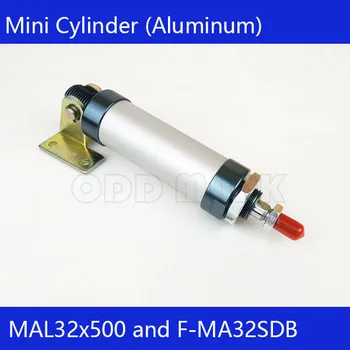 Nemokamas pristatymas barelį 32mm Bore500mm Insulto MAL32x500 Aliuminio lydinio mini cilindrų Pneumatinės Cilindrų MAL32-500