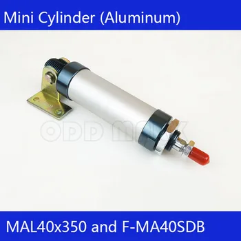 Nemokamas pristatymas barelį 40mm Bore350mm Insulto MAL40x350 Aliuminio lydinio mini cilindrų Pneumatinės Cilindrų MAL40-350
