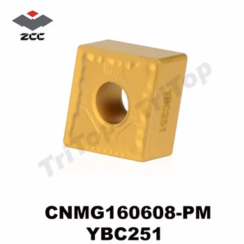 NEMOKAMAS PRISTATYMAS CNMG160612-PM YBC251 ORIGINALUS ZCC.CT YBC251 CNMG 160612 CNC tekinimo įdėklai CNMG543 pusiau apdaila iš plieno