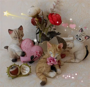 Nemokamas pristatymas Mielas vivide Tikroviška Katė Mini Sumos 5 stilius Dervos žaislai kačiukas augintiniai tortas automobilio šalies office home dekoracija dovanos