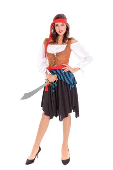 Nemokamas Pristatymas Moterų Suaugusiųjų Piratų Cosplay Kostiumas Karalienė atviroje Jūroje Kostiumas 3S1807
