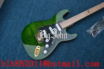 Nemokamas pristatymas naujos Big John viena banga elektrinė gitara žalia su alksnis kūno F-3358