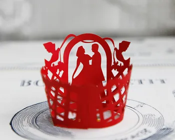 Nemokamas Pristatymas raudona vestuvių cupcake įpakavimo popieriaus mini keksiukai taurės tortas šalies kepimo puodeliai wrapper