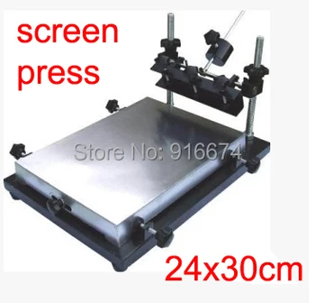 Nemokamas pristatymas Vienos spalvos rankinė plokščias ekranas spausdinimo mašina (24cmx30cm) Aukštos kokybės aliuminio plokštės