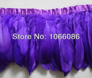 Nemokamas pristatymas! Violetinė swan žąsų plunksnų apdaila/fringe/juostelės, audiniu priedai 6M /lot 6-8inch plotis