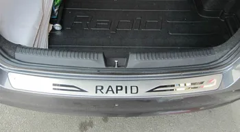 Nerūdijančio plieno Galinis bamperis Raštas Palangės 2013 Skoda Rapid Automobilio stiliaus