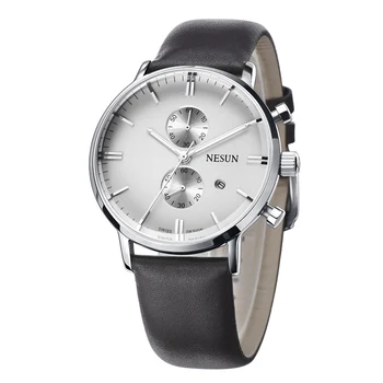 Nesun Naujas Vyrų Laikrodžiai Top Brand Prabanga Pilietis Kvarco judėjimas, Žiūrėti Vyrai Chronograph Riešo laikrodis atsparus Vandeniui reloj hombre N8601-1
