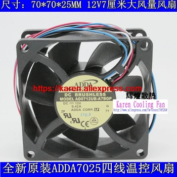 New Original ADDA AD0712UB-A7BGP 12V 0.42A 70*70*25MM 7cm PWM dual ball CPU cooling fan