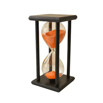 NOCM-Spalvų! 60Min Medinės Smėlio Sandglass smėlio laikrodis Laikmatis Laikrodis Dekoro Unikali Dovana Tipas:60Min Juoda Rėmo, Smėlio, Oranžinė