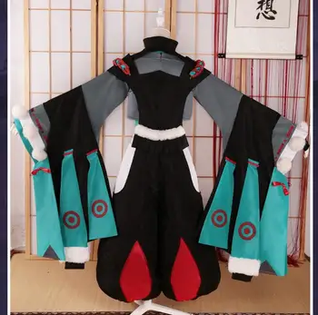 Onmyoji hellspawn awakneing juoda lada kimono cosplay kostiumų skrybėlę ir liemenę, kelnes, pirštines, kad rankų pakabinti kojinės