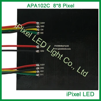 P10 apa102 8X8 lanksčios mikroschemos, led matricos ekranas