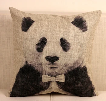 Panda pagalvę padengti, mielas animacinių filmų gyvūnų panda akinius meilužis pora mesti pagalvės užvalkalą užvalkalas