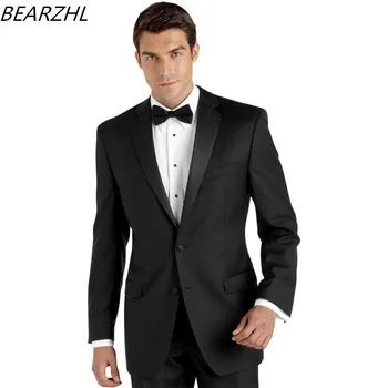 Paplūdimio vyrų kostiumai, vestuvių smokingas jaunikis kostiumą slim fit užsakymą pagaminti kostiumai juodas prom dress