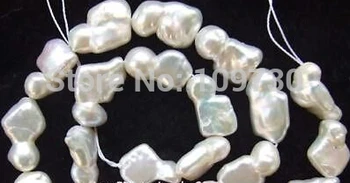 Papuošalai 00312 Gamtos 14-19mm White Pearl Laisvas Laisvas Beads14