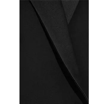 Pavasarį, Rudenį Juodas Ilgas Moterų Liemenė 2017 Naujas OLIS Slim V-Kaklo Dvigubo Breasted Švarkas Marškinėliai Moteriška Elegantiškas Prašmatnus Liemenė XS-XL