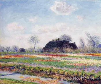 Paveikslai, miegamojo Tulpių Laukus, Sassenheim netoli Leideno Claude Monet atgaminti meno Aukštos kokybės Rankų dažytos