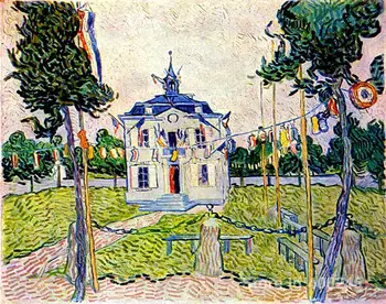 Paveikslai Vincent Van Gogh Auvers Rotušėje liepos 14 d. meno reprodukcijų pardavimas Aukštos kokybės Rankų darbo