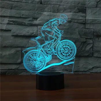 Pb žaismingas maišelį Naujo tipo Kalnų Dviratį Dviračiu 3D naktį lempos septynių spalvų touch mokestis LED vaizdo apdailos dovana