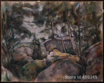 Peizažas Akmenis Miške Paul Cezanne kūrinius Rankomis dažyti Aukštos kokybės