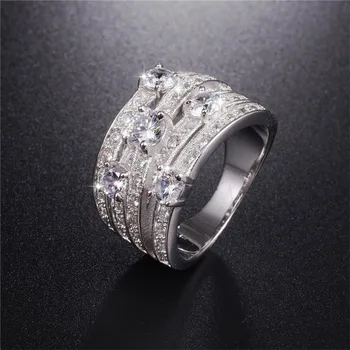 Prekės aukštos kokybės Autentiškas 925 Sterlingas Sidabro žiedai Nutiesti Imituoti Deimantų Europos Porą žiedas, Moterų, vyrų papuošalai stilius