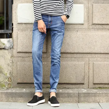 Prekės Džinsai Vyrams 2017 Naujas Mados Korėjos Stiliaus Slim Fit Mygtuką Asmenybės Senovinių Klasikinių Džinsinio Audinio Kelnės Plius Dydžio Kelnės