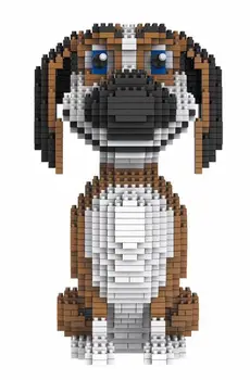 PZX Gražių Animacinių filmų Mini Blokai Šuo Anime Blokai Žaislai Gyvūnų Švietimo Žaislai Vaikams Kalėdos Mielas Šunytis Modelis