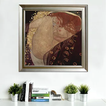 Rankų darbo aliejaus tapybai reprodukcijai Danae Gustavo Klimto