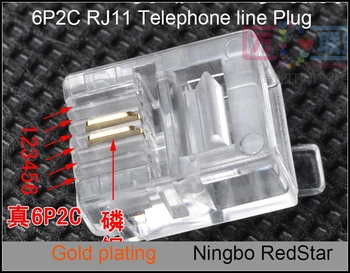 [ReadStar]200PCS/DAUG TYF RJ11 6P2C Telefono linija kištuko 2 core Telefono laidą, prijunkite Telefono laido jungties adapteris