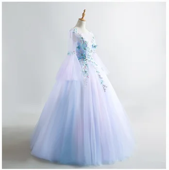 Realių 18thcentury royal court drugelis siuvinėjimo kamuolys suknelė viduramžių suknelė Renesanso suknelė karalienės Viktorijos Belle Kamuolys suknelė