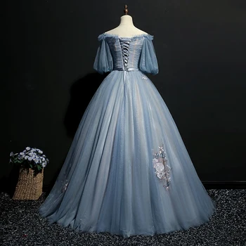 Realus šviesos blykste blue vintage burbulas cosplay kamuolys suknelė viduramžių suknelė Renesanso suknelė karalienės Viktorijos Belle Kamuolys suknelė