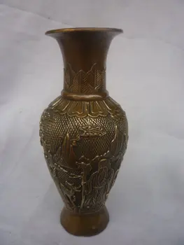 Retas Senas MingDynasty vario vaza ,su drožyba& mark,Dekoratyviniai ,geriausia kolekcija ir puošmena,Nemokamas pristatymas