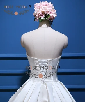 Rose Moda Derliaus Kamuolys Suknelė Stebėjimo Vestuvių Suknelė su Kišenėmis Valymo Traukinio Korsetas Atgal Plus Size Vestidos de Noiva